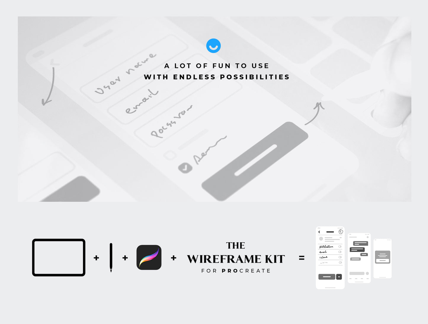 The Wireframe Kit for Procreate