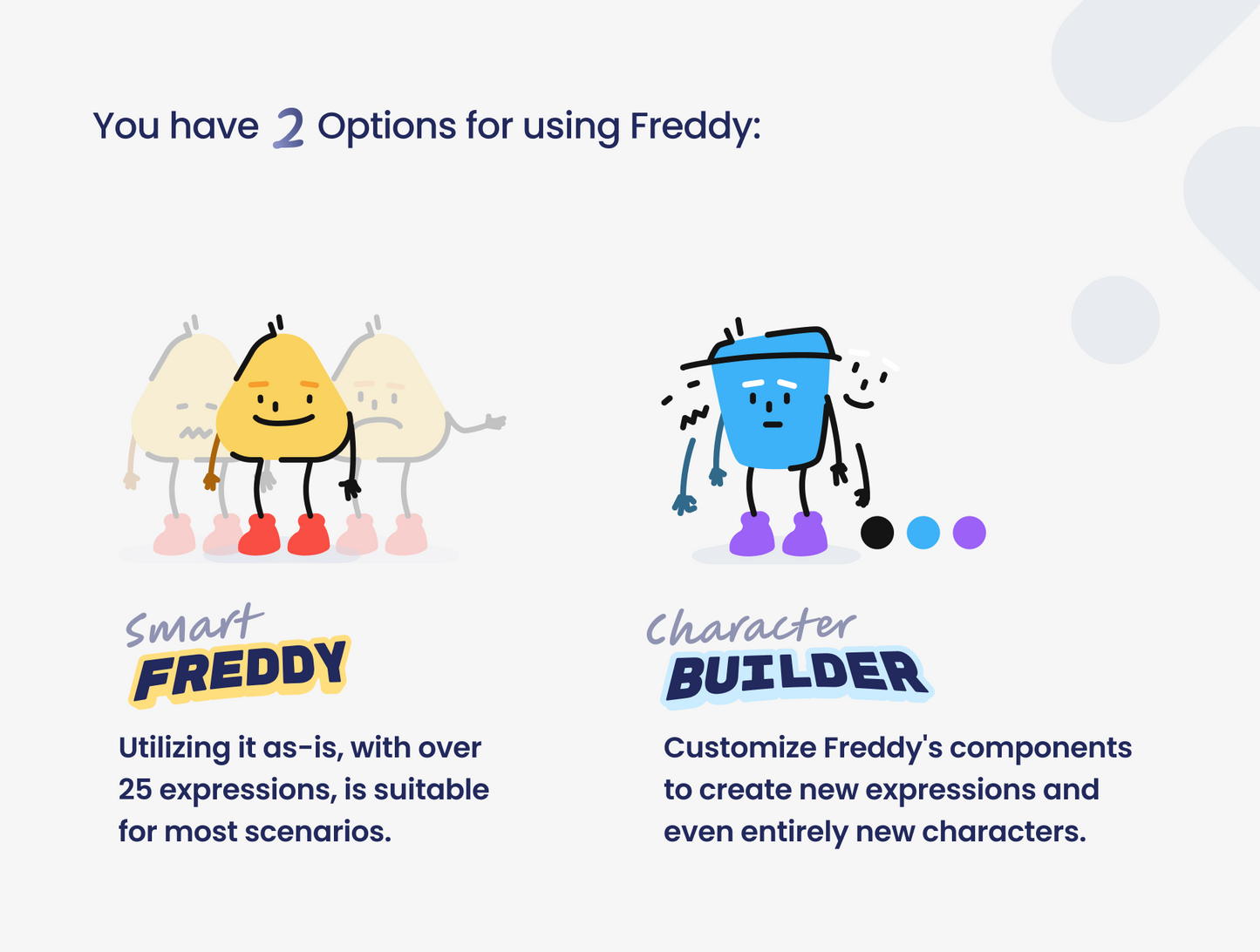 Freddy UI character illustrations