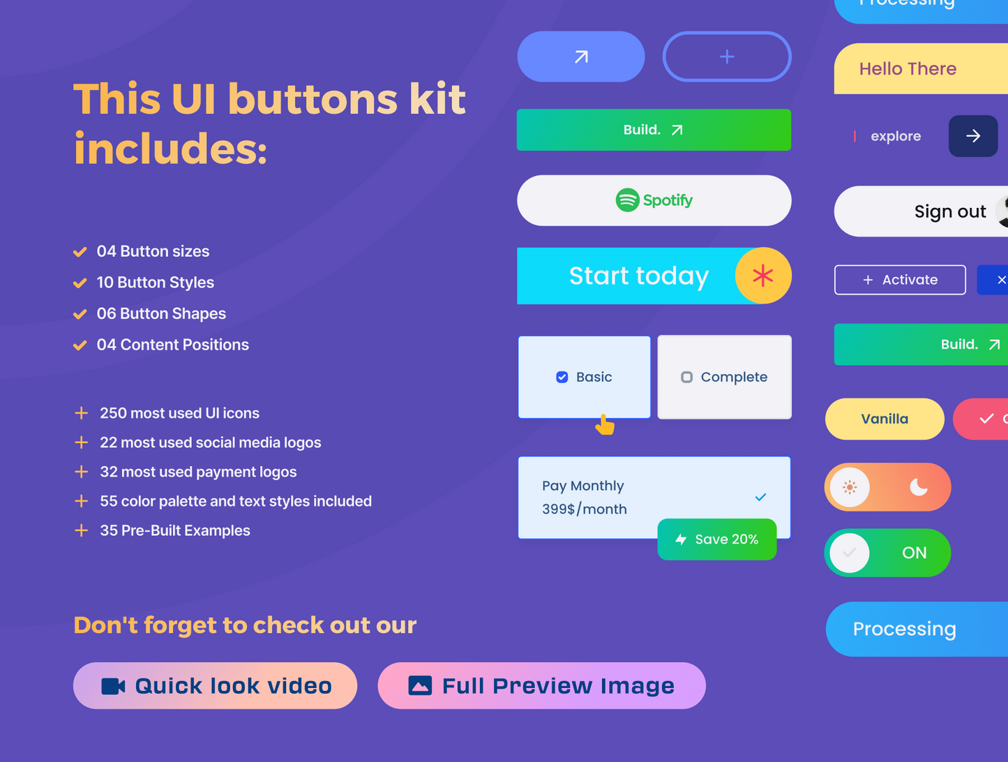 UI Buttons Kit For Figma
