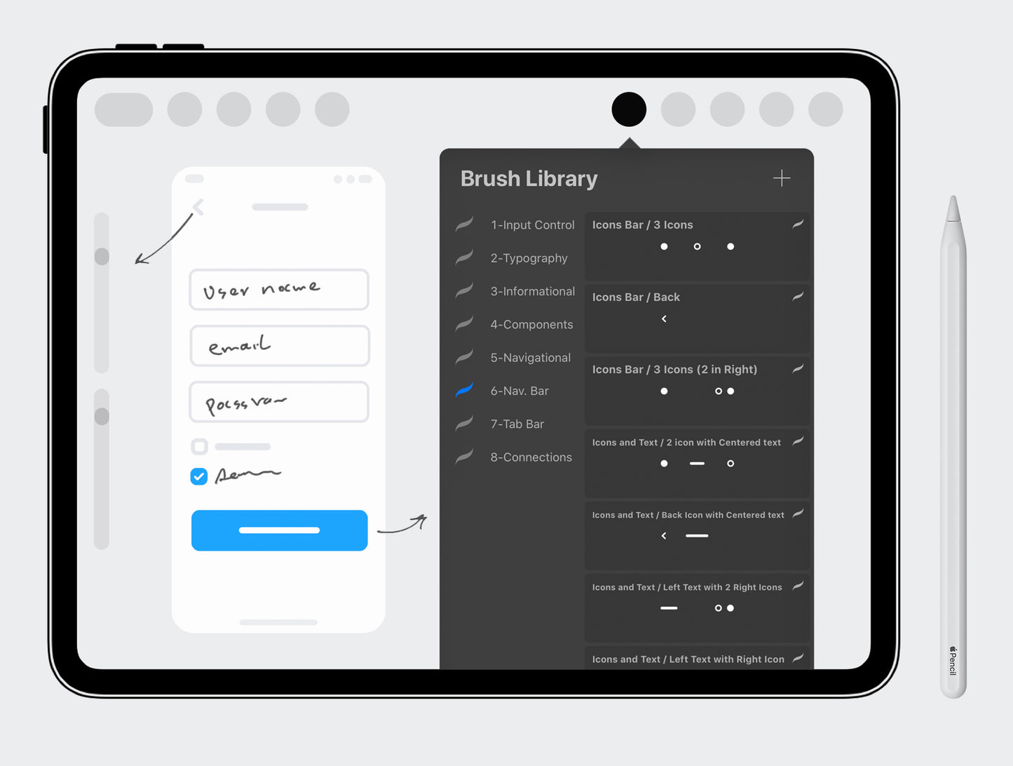 The Wireframe Kit for Procreate