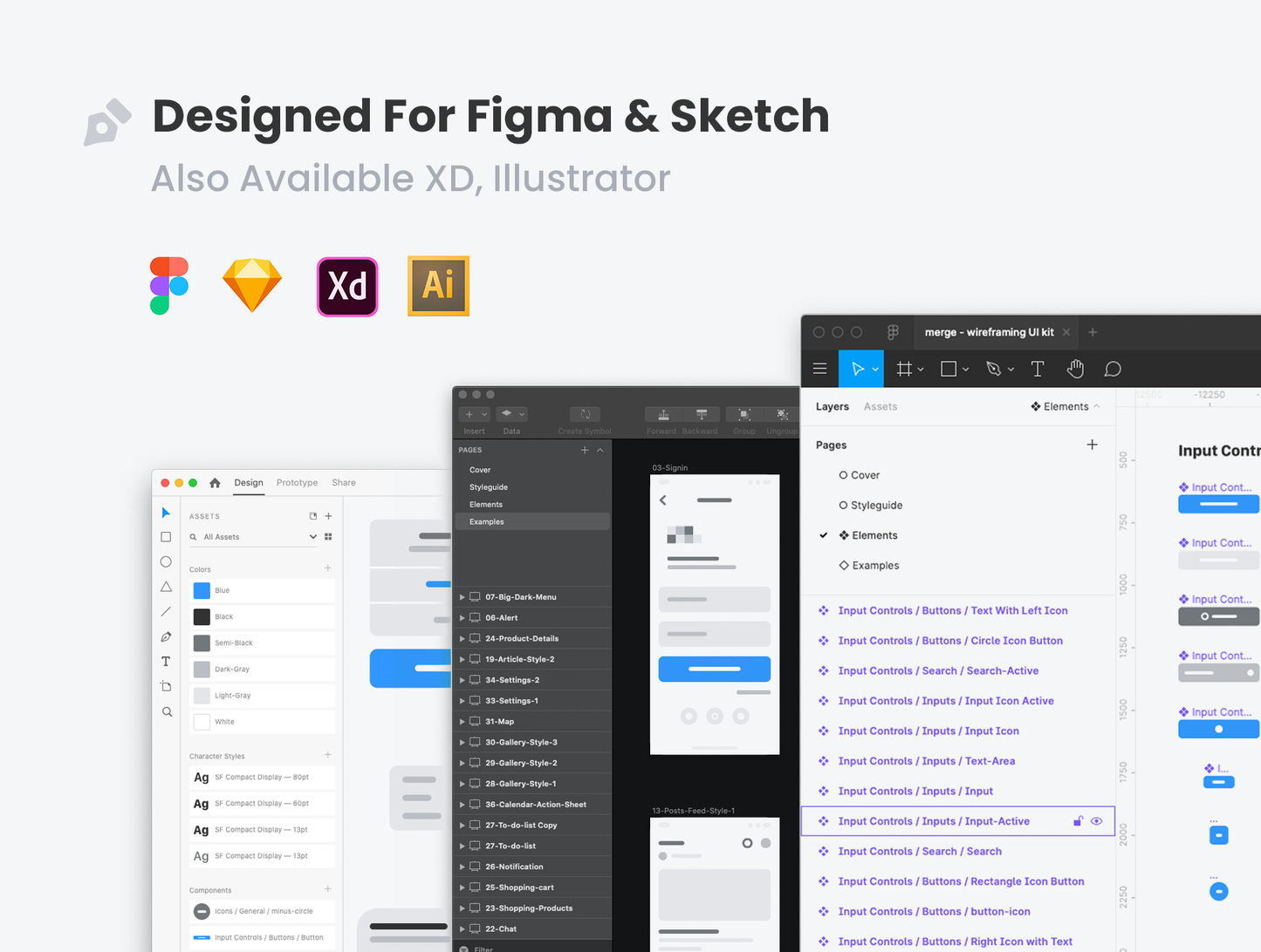 Merge Wireframing UI Kit