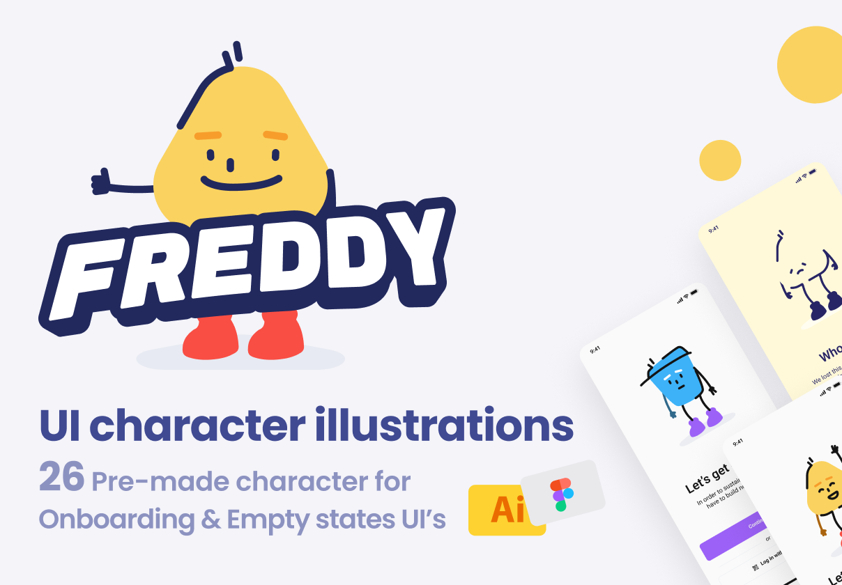 Freddy UI character illustrations