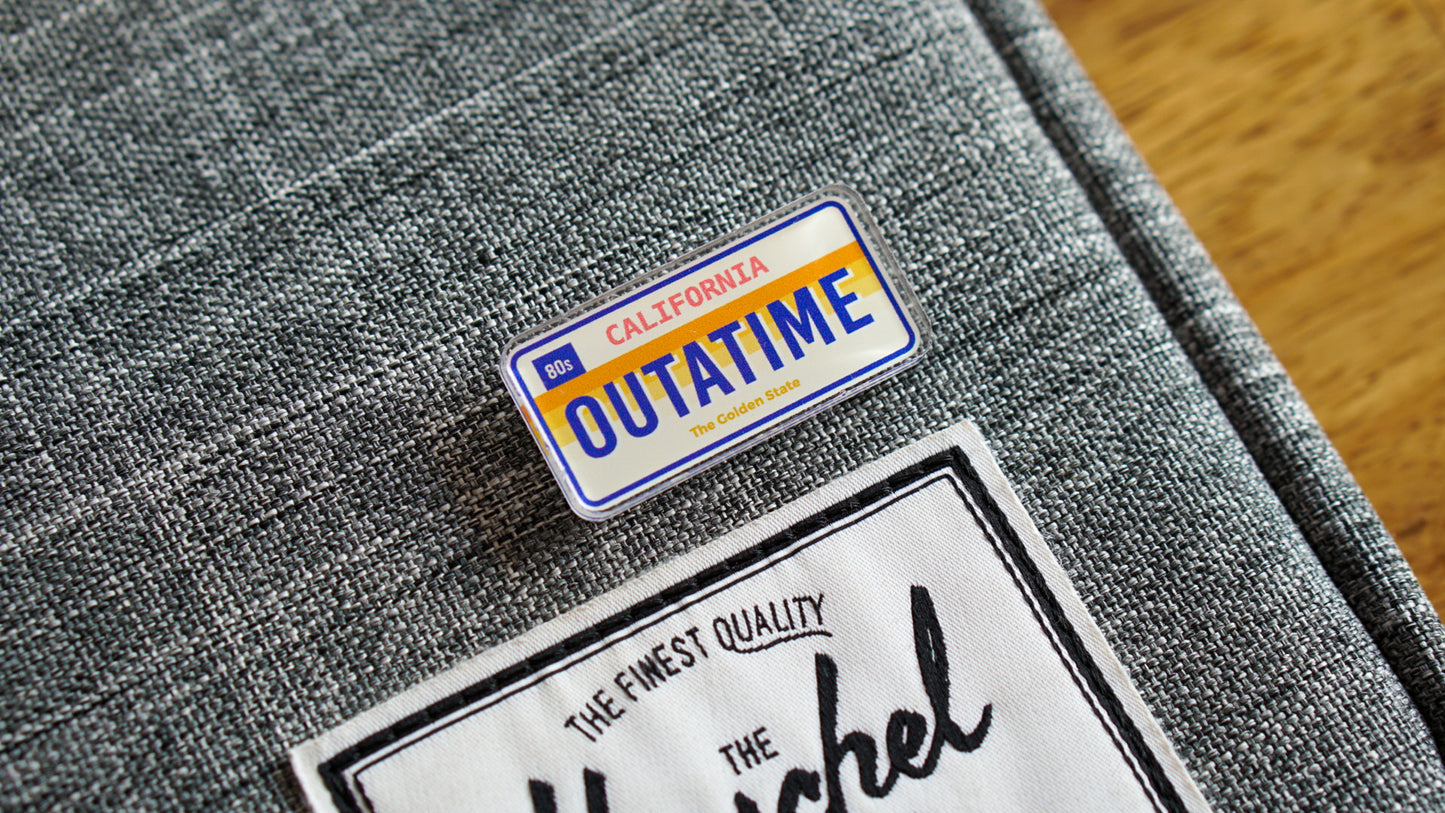 OUTATIME California License Plate Pin