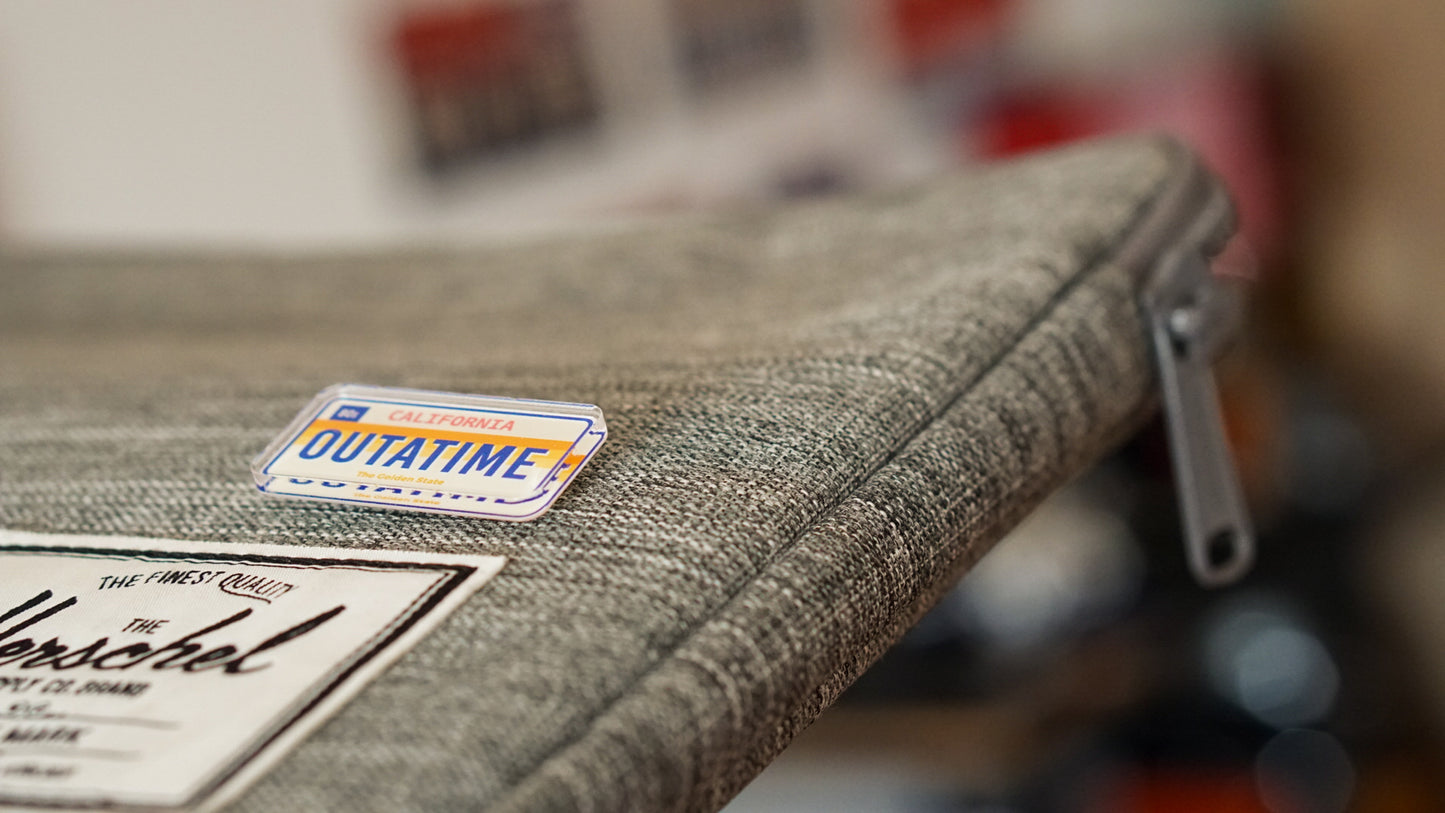 OUTATIME California License Plate Pin