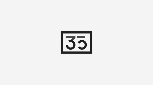 Simple "35" logo for a social media account sharing quick videos.