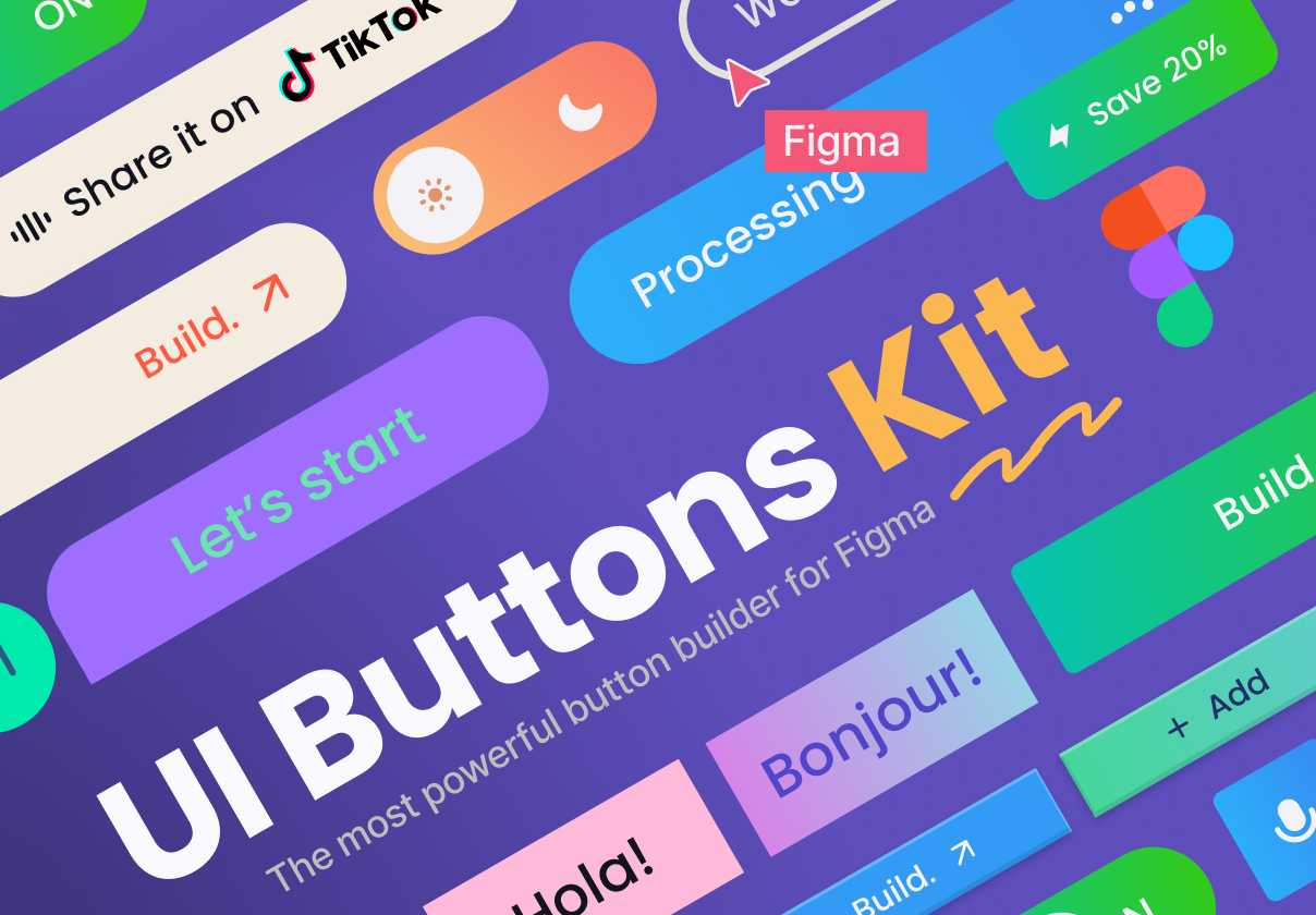 UI Buttons Kit For Figma | Fully customizable Button Template – 80.design