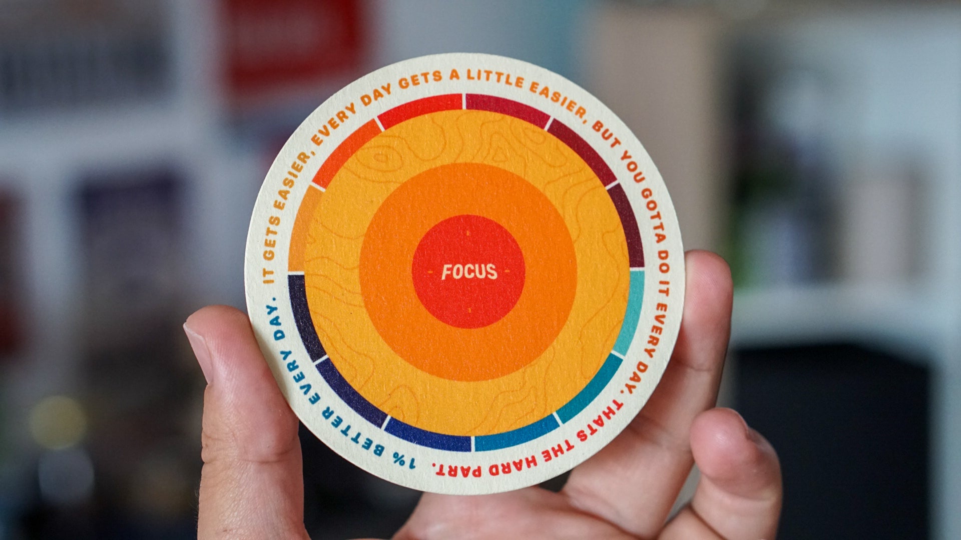 focus cardboard coaster