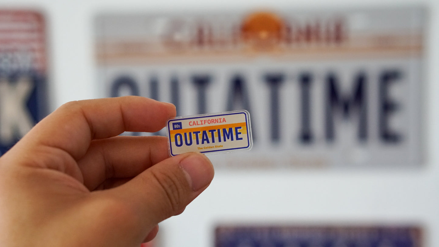 OUTATIME California License Plate Pin