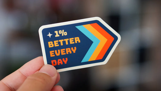 1% Better Every Day 80s style Motivational Sticker